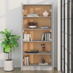 vidaXL Bibliotecă, gri sonoma, 82,5x30,5x185,5 cm, lemn prelucrat vidaXL Bibliotecă, gri sonoma, 82,5x30,5x185,5 cm, lemn prelucrat