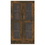 vidaXL Dulap vitrină, stejar fumuriu, 82,5x30,5x150 cm, lemn prelucrat