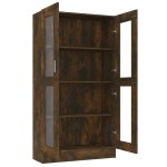 vidaXL Dulap vitrină, stejar fumuriu, 82,5x30,5x150 cm, lemn prelucrat