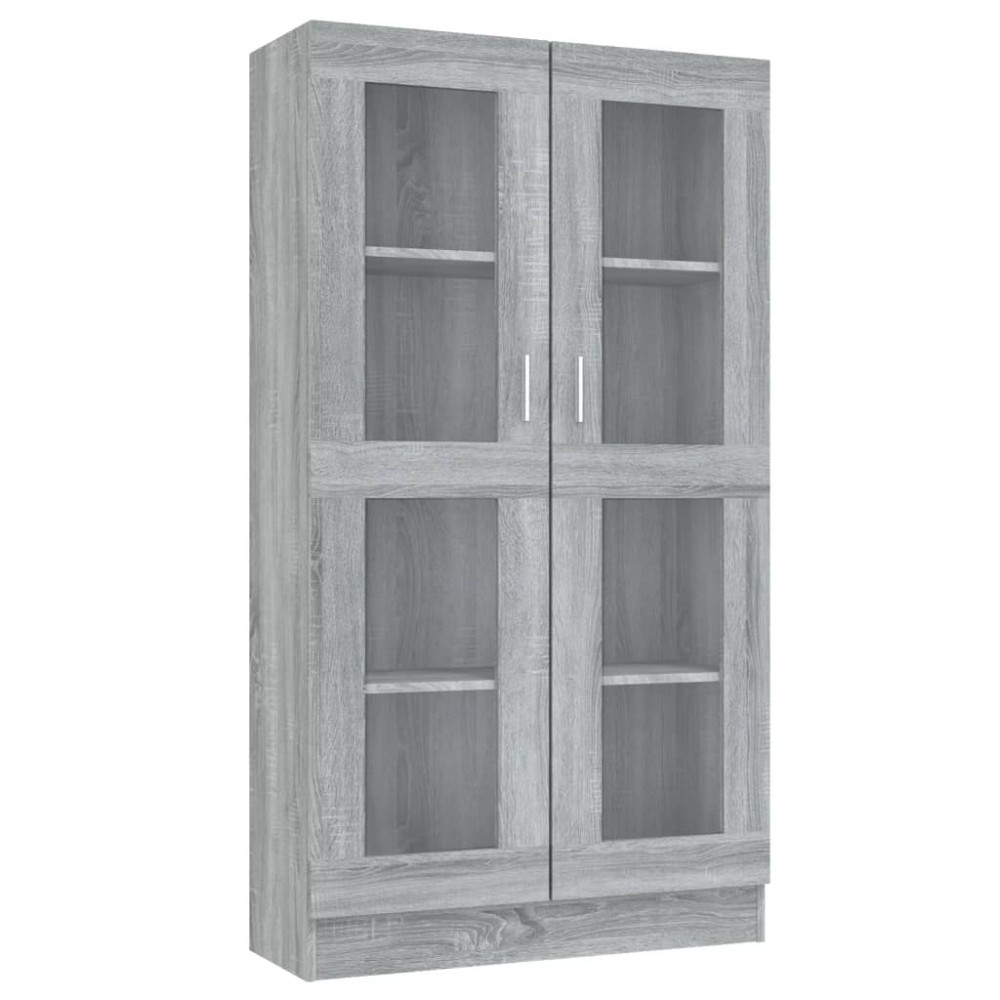 vidaXL Dulap vitrină, gri sonoma, 82,5x30,5x150 cm, lemn prelucrat