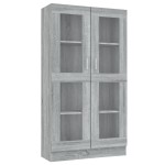 vidaXL Dulap vitrină, gri sonoma, 82,5x30,5x150 cm, lemn prelucrat