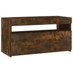 vidaXL Comodă TV cu lumini LED, stejar fumuriu, 75x35x40 cm