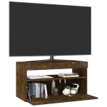 vidaXL Comodă TV cu lumini LED, stejar fumuriu, 75x35x40 cm