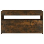 vidaXL Comodă TV cu lumini LED, stejar fumuriu, 75x35x40 cm