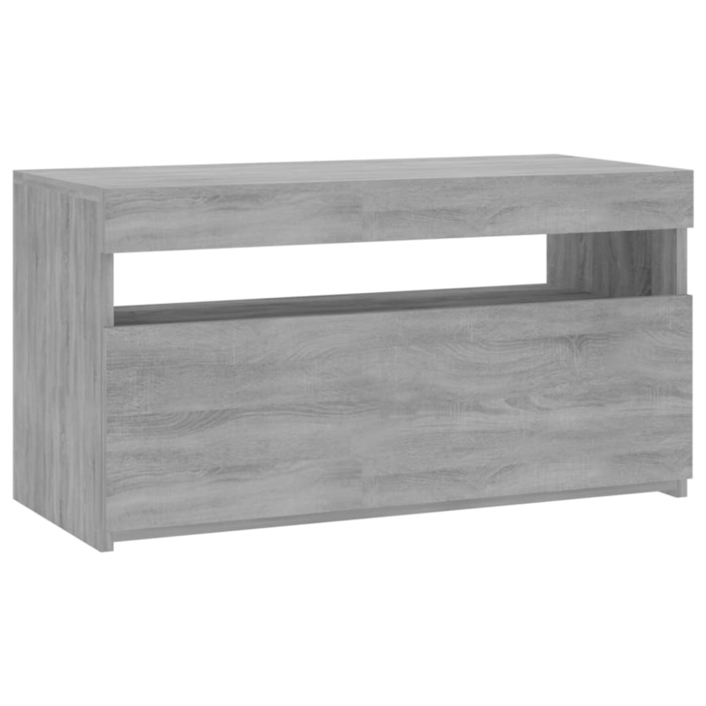 vidaXL Comodă TV cu lumini LED, sonoma gri, 75x35x40 cm