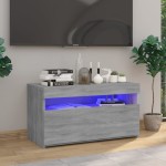 vidaXL Comodă TV cu lumini LED, sonoma gri, 75x35x40 cm vidaXL Comodă TV cu lumini LED, sonoma gri, 75x35x40 cm