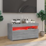 vidaXL Comodă TV cu lumini LED, sonoma gri, 75x35x40 cm vidaXL Comodă TV cu lumini LED, sonoma gri, 75x35x40 cm