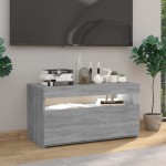 vidaXL Comodă TV cu lumini LED, sonoma gri, 75x35x40 cm vidaXL Comodă TV cu lumini LED, sonoma gri, 75x35x40 cm