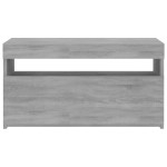 vidaXL Comodă TV cu lumini LED, sonoma gri, 75x35x40 cm vidaXL Comodă TV cu lumini LED, sonoma gri, 75x35x40 cm