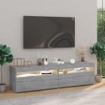 vidaXL Comodă TV cu lumini LED, 2 buc., Sonoma gri, 75x35x40 cm vidaXL Comodă TV cu lumini LED, 2 buc., Sonoma gri, 75x35x40 cm