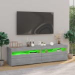 vidaXL Comodă TV cu lumini LED, 2 buc., Sonoma gri, 75x35x40 cm vidaXL Comodă TV cu lumini LED, 2 buc., Sonoma gri, 75x35x40 cm