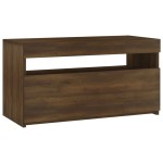 vidaXL Comodă TV cu lumini LED, stejar maro, 75x35x40 cm