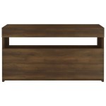 vidaXL Comodă TV cu lumini LED, stejar maro, 75x35x40 cm