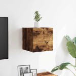 vidaXL Comodă TV cu montaj pe perete, stejar fumuriu, 30,5x30x30 cm