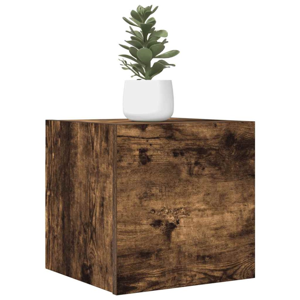 vidaXL Comode TV montaj pe perete 4 buc. stejar fumuriu 30,5x30x30 cm