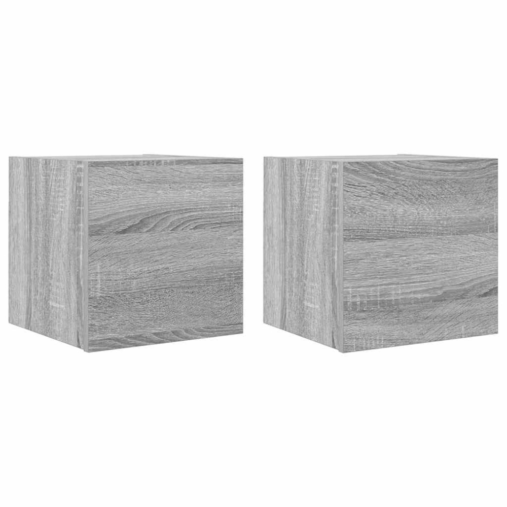 vidaXL Dulap TV montaj pe perete, 2 buc., sonoma gri, 30,5x30x30 cm
