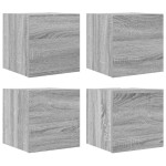 vidaXL Dulap TV montaj pe perete, 4 buc., sonoma gri, 30,5x30x30 cm