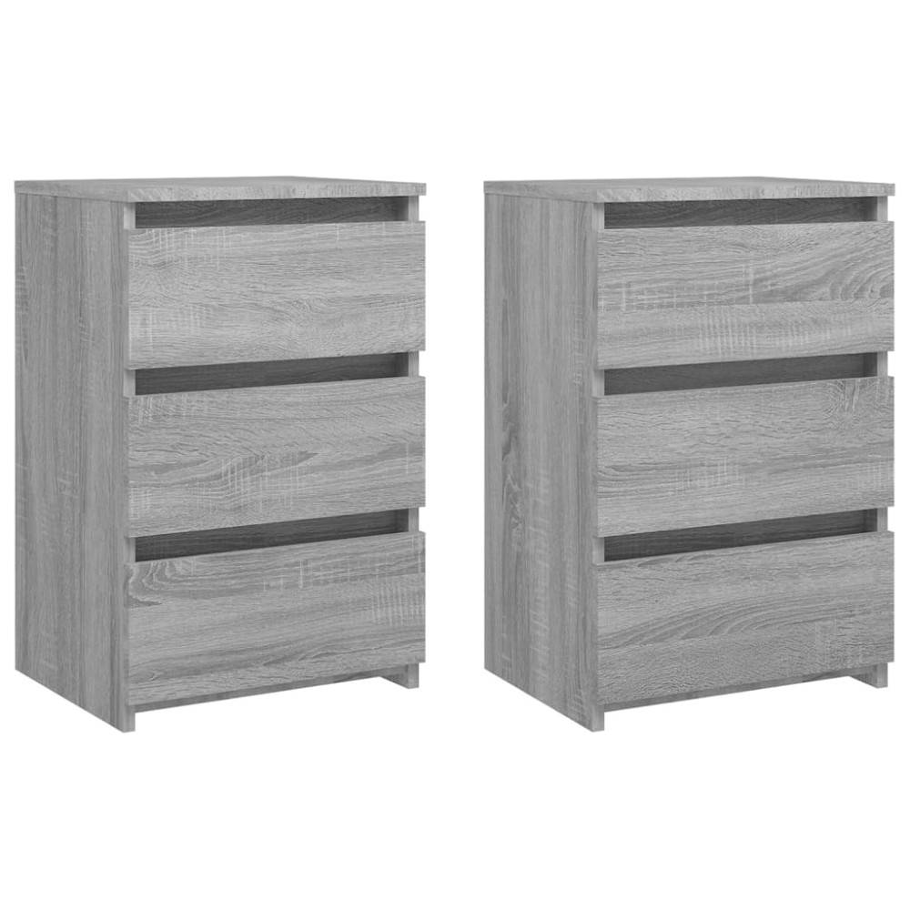 vidaXL Noptiere, 2 buc., gri sonoma, 40x35x62,5 cm, lemn prelucrat