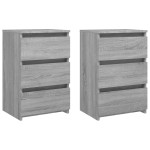 vidaXL Noptiere, 2 buc., gri sonoma, 40x35x62,5 cm, lemn prelucrat vidaXL Noptiere, 2 buc., gri sonoma, 40x35x62,5 cm, lemn prelucrat