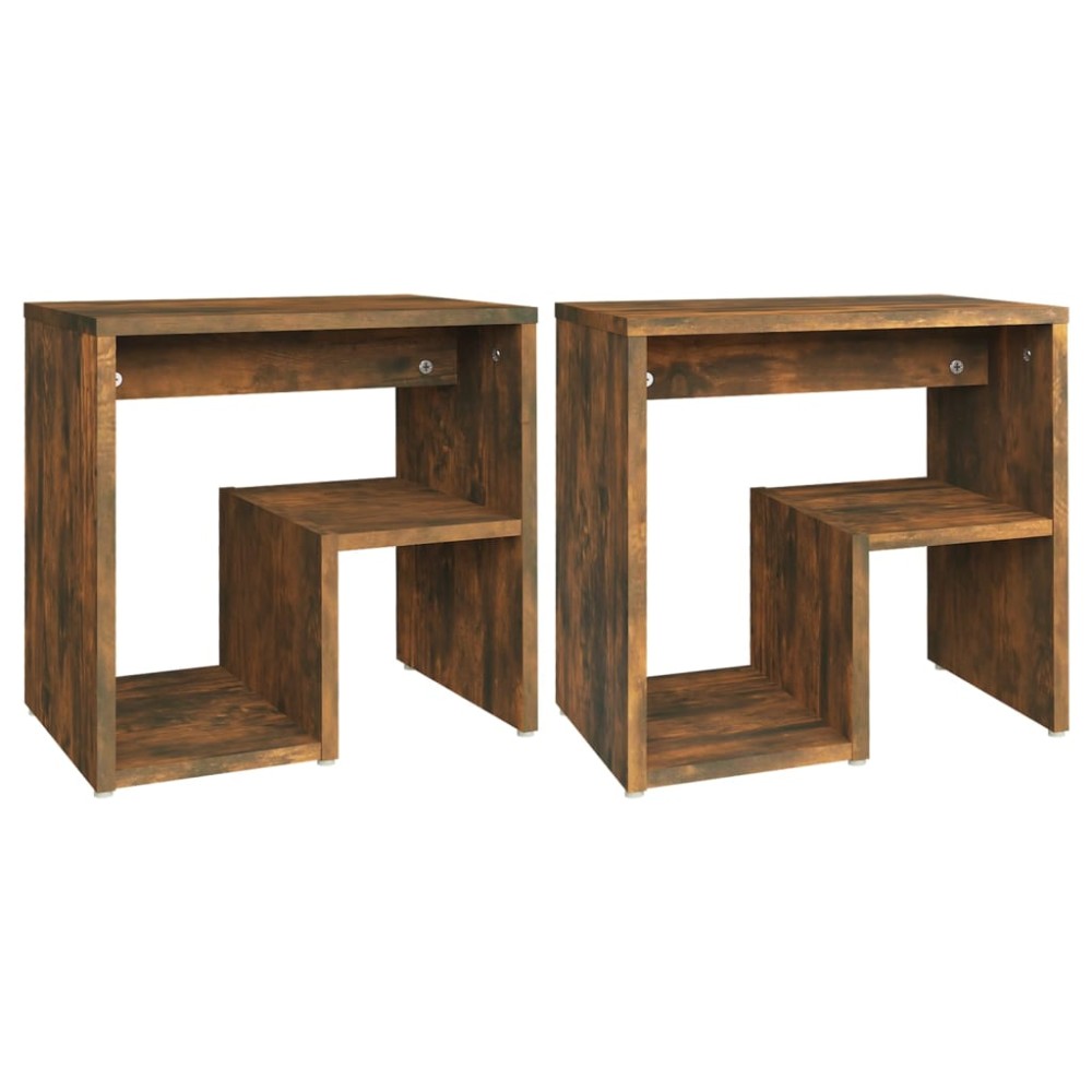 vidaXL Noptiere, 2 buc., stejar afumat, 40x30x40 cm, lemn prelucrat