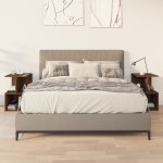 vidaXL Noptiere, 2 buc., stejar maro, 35x35x55 cm, lemn prelucrat