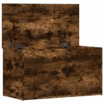 vidaXL Cufăr de depozitare stejar fumuriu 84x42x46 cm lemn prelucrat vidaXL Cufăr de depozitare stejar fumuriu 84x42x46 cm lemn prelucrat