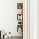 vidaXL Raft perete de colț stejar afumat 20x20x127,5 cm lemn compozit