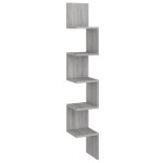 vidaXL Raft de perete de colț sonoma gri 20x20x127,5 cm lemn compozit vidaXL Raft de perete de colț sonoma gri 20x20x127,5 cm lemn compozit