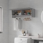 vidaXL Șifonier, gri sonoma, 100x32,5x35 cm, lemn prelucrat vidaXL Șifonier, gri sonoma, 100x32,5x35 cm, lemn prelucrat