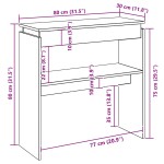 vidaXL Măsuță consolă, stejar fumuriu, 80x30x80 cm, lemn prelucrat vidaXL Măsuță consolă, stejar fumuriu, 80x30x80 cm, lemn prelucrat