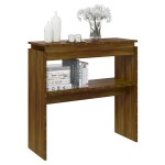 vidaXL Măsuță consolă, stejar maro, 80x30x80 cm, lemn prelucrat vidaXL Măsuță consolă, stejar maro, 80x30x80 cm, lemn prelucrat