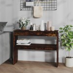 vidaXL Măsuță consolă, stejar fumuriu, 102x30x80 cm, lemn prelucrat vidaXL Măsuță consolă, stejar fumuriu, 102x30x80 cm, lemn prelucrat