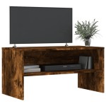 vidaXL Comodă TV, stejar fumuriu, 80x40x40 cm, lemn prelucrat