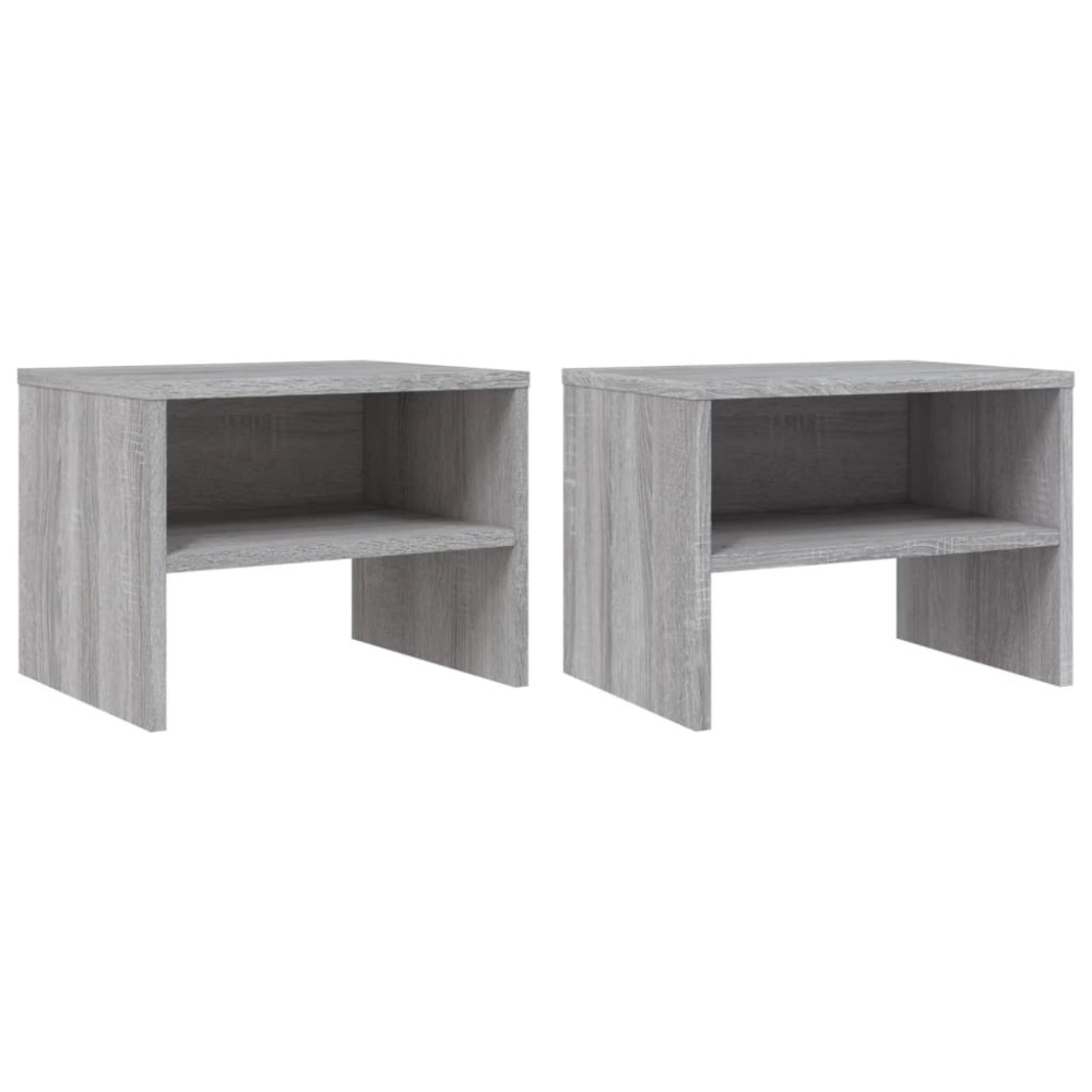 vidaXL Noptiere, 2 buc., gri sonoma, 40x30x30 cm, lemn prelucrat