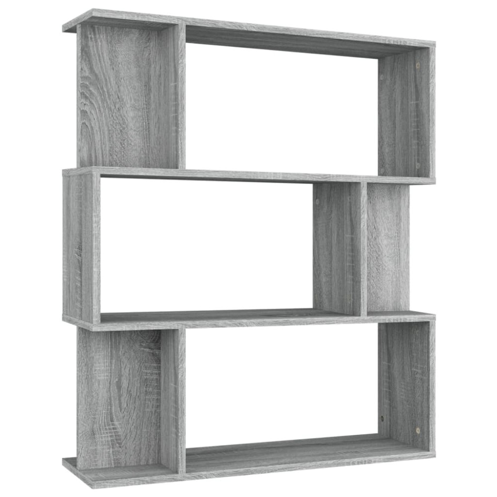 vidaXL Bibliotecă/Separator, sonoma gri, 80x24x96cm, lemn prelucrat