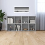 vidaXL Bibliotecă/Servantă, gri sonoma, 66x30x130 cm, lemn prelucrat vidaXL Bibliotecă/Servantă, gri sonoma, 66x30x130 cm, lemn prelucrat
