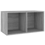 vidaXL Cutie de depozitare viniluri, gri sonoma, 71x34x36 cm, lemn