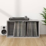 vidaXL Cutie de depozitare viniluri, gri sonoma, 71x34x36 cm, lemn