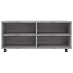 vidaXL Comodă TV cu roți, gri sonoma, 90x35x35 cm, lemn prelucrat vidaXL Comodă TV cu roți, gri sonoma, 90x35x35 cm, lemn prelucrat