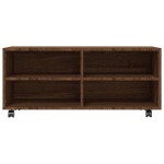 vidaXL Comodă TV cu roți, stejar maro, 90x35x35 cm, lemn prelucrat vidaXL Comodă TV cu roți, stejar maro, 90x35x35 cm, lemn prelucrat