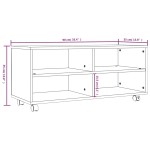 vidaXL Comodă TV cu roți, stejar maro, 90x35x35 cm, lemn prelucrat vidaXL Comodă TV cu roți, stejar maro, 90x35x35 cm, lemn prelucrat