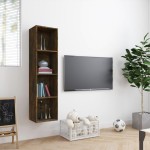 vidaXL Bibliotecă/dulap TV stejar fumuriu 143x30x36cm lemn prelucrat vidaXL Bibliotecă/dulap TV stejar fumuriu 143x30x36cm lemn prelucrat