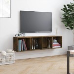 vidaXL Bibliotecă/dulap TV stejar fumuriu 143x30x36cm lemn prelucrat vidaXL Bibliotecă/dulap TV stejar fumuriu 143x30x36cm lemn prelucrat
