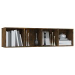 vidaXL Bibliotecă/dulap TV stejar fumuriu 143x30x36cm lemn prelucrat vidaXL Bibliotecă/dulap TV stejar fumuriu 143x30x36cm lemn prelucrat
