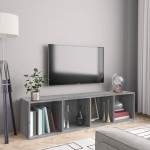 vidaXL Bibliotecă/dulap TV, gri sonoma, 143x30x36 cm, lemn prelucrat