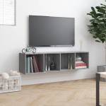 vidaXL Bibliotecă/dulap TV, gri sonoma, 143x30x36 cm, lemn prelucrat