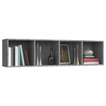 vidaXL Bibliotecă/dulap TV, gri sonoma, 143x30x36 cm, lemn prelucrat