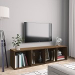 vidaXL Bibliotecă/dulap TV stejar maro 143x30x36 cm lemn prelucrat vidaXL Bibliotecă/dulap TV stejar maro 143x30x36 cm lemn prelucrat