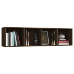 vidaXL Bibliotecă/dulap TV stejar maro 143x30x36 cm lemn prelucrat vidaXL Bibliotecă/dulap TV stejar maro 143x30x36 cm lemn prelucrat