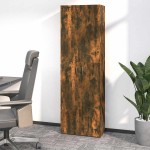 vidaXL Dulap de birou stejar fumuriu 60x32x190 cm lemn prelucrat vidaXL Dulap de birou stejar fumuriu 60x32x190 cm lemn prelucrat